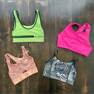 adidas Green, Pink, and Animal Print Sports Bras